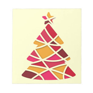 Stylish modern art Christmas tree Notepad