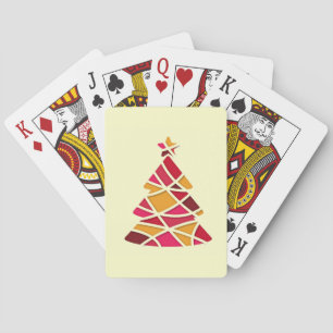 Stylish modern art Christmas tree Playing Cards