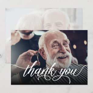Stylish Modern Bereavement/Funeral 2-Photo Thank You Card
