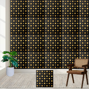 Stylish Modern Black and Gold Geometric Hexagon  Tile