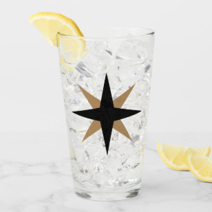 Stylish Modern Black and Gold Starburst Glass