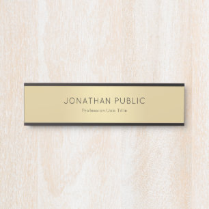 Stylish Modern Black Gold Glamourous Template Door Sign