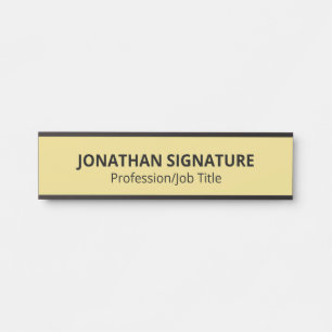 Stylish Modern Black Gold Glamourous Template Door Sign