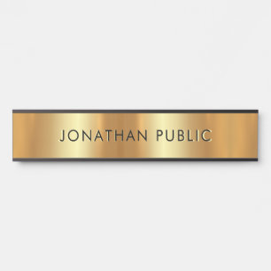 Stylish Modern Black & Gold Template Glam Door Sign