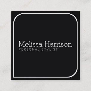 stylish & modern blk square professional stylist square business card