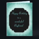 Stylish modern blue Happy Birthday Boyfriend Card<br><div class="desc">Stylish modern blue  Happy Birthday Boyfriend design Greeting Card.</div>
