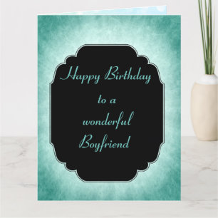 Stylish modern blue Happy Birthday Boyfriend Card