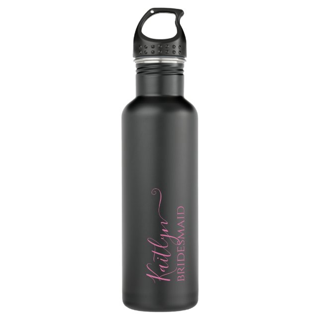 Stylish Modern Bridesmaid Gift | Personalised  710 Ml Water Bottle (Front)