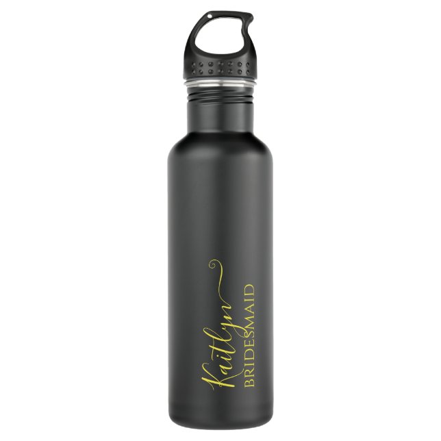 Stylish Modern Bridesmaid Gift | Personalised 710 Ml Water Bottle (Front)