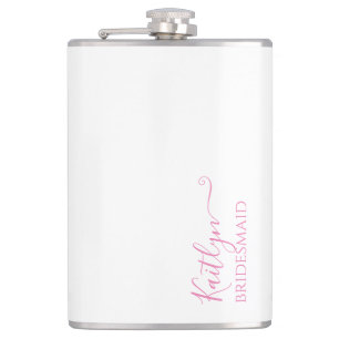 Stylish Modern Bridesmaid Gift   Personalised Hip Flask
