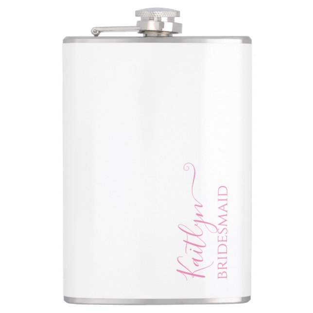 Stylish Modern Bridesmaid Gift | Personalised Hip Flask (Front)