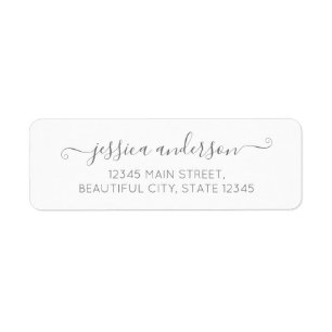 Stylish Modern Calligraphy Chic Script Silver Grey