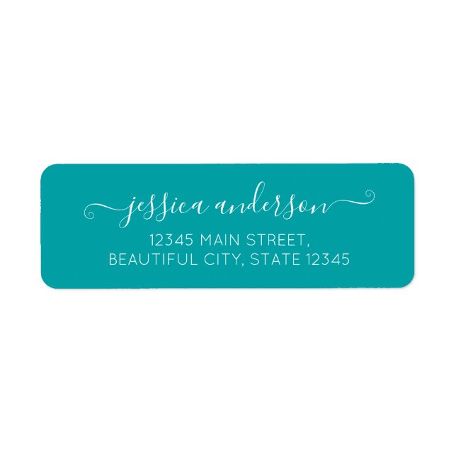Stylish Modern Calligraphy Script Chic Teal Green (Front)