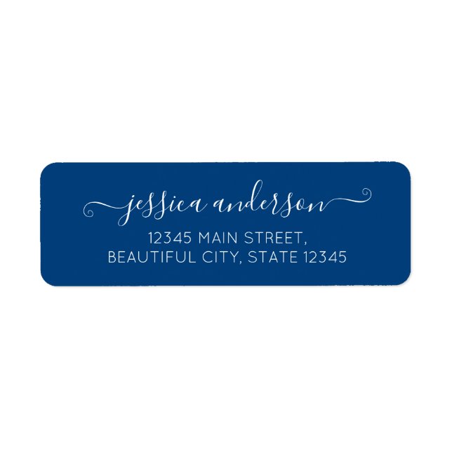 Stylish Modern Calligraphy Script Trendy Navy Blue (Front)