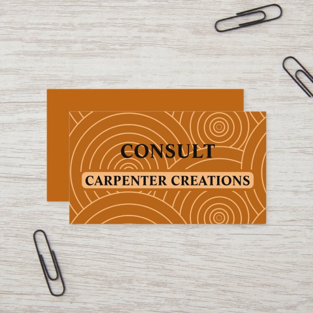 Stylish Modern Carpentry Professional  Business Card (Front/Back In Situ)