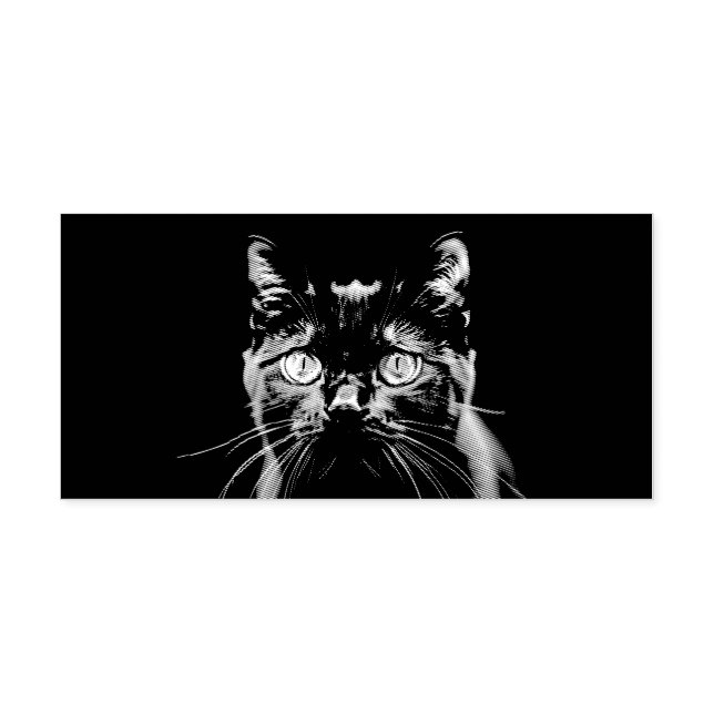 Stylish Modern Cat Lover Feline Animal Pet Self-inking Stamp (Design)