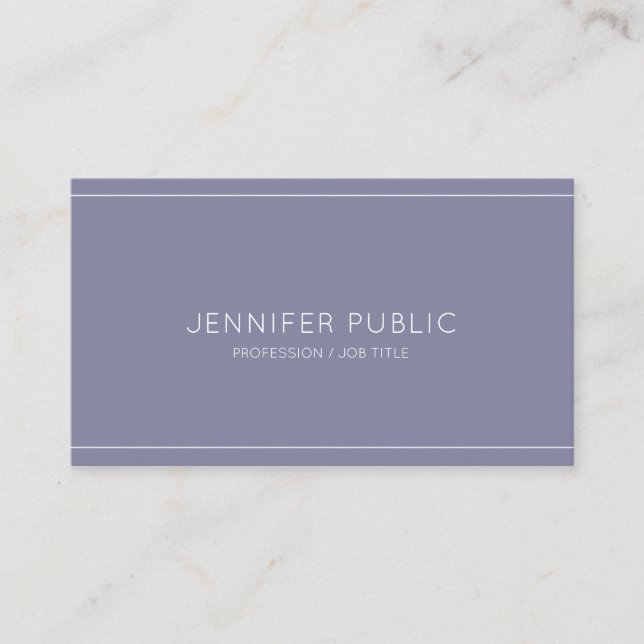 Stylish Modern Chic Design Purple Violet Plain Business Card (Front)