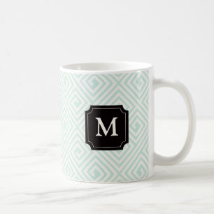 Stylish Modern Chic Greek Key Pattern Monogram Mug