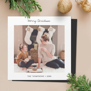 Stylish Modern Christmas Photo Card Magnet
