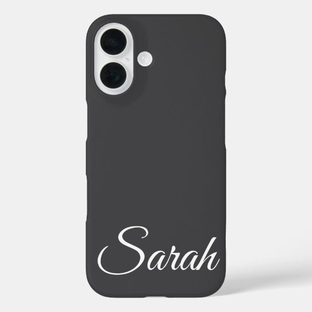 Stylish Modern Classic Customised Name Grey Colour Case-Mate iPhone Case (Back)