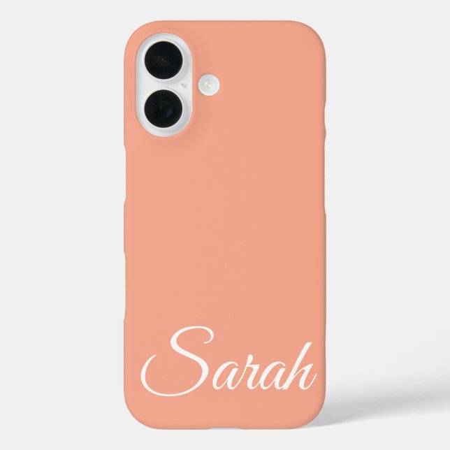 Stylish Modern Classic Customised Name Peach Colou Case-Mate iPhone Case (Back)