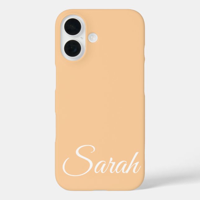 Stylish Modern Classic Customised Name Peach Colou Case-Mate iPhone Case (Back)
