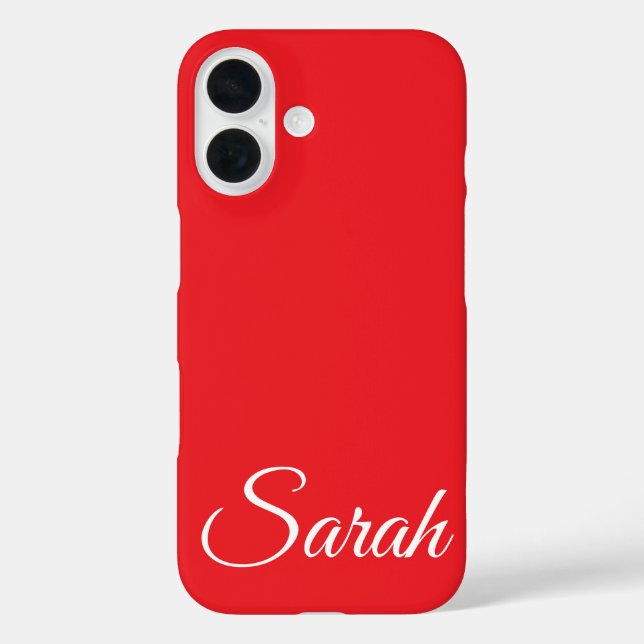 Stylish Modern Classic Customised Name Red Colour  Case-Mate iPhone Case (Back)