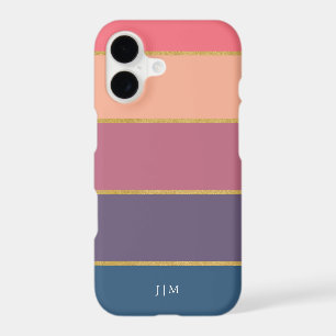 Stylish Modern Colourful and Faux Gold Stripes