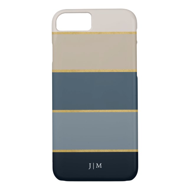 Stylish Modern Colourful and Faux Gold Stripes Case-Mate iPhone Case (Back)