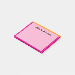 Stylish Modern Coral Sage Border Personalised Post Post-it Notes