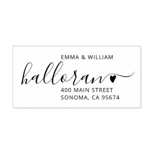 Stylish Modern Couples Heart Accent Return Address Self-inking Stamp