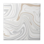 Stylish Modern Curves Grey Beige White Marble 6-8 Tile<br><div class="desc">Looking to be a little different and original? This modern faux stone light grey white beige marble mimic curves print wall ceramic tile is just what you need. Available in two sizes 4.25 x 4.25 and 6 x 6 inches. Please not that this is a flat colour print and is...</div>