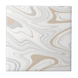 Stylish Modern Curves Grey Beige White Marble 8-8 Tile<br><div class="desc">Looking to be a little different and original? This modern faux stone light grey white beige marble mimic curves print wall ceramic tile is just what you need. Available in two sizes 4.25 x 4.25 and 6 x 6 inches. Please not that this is a flat colour print and is...</div>