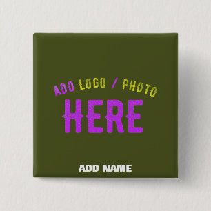 STYLISH MODERN CUSTOM ARMY GREEN VERIFIED BRANDED 15 CM SQUARE BADGE