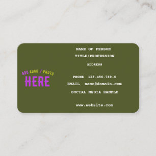 STYLISH MODERN CUSTOM ARMY GREEN VERIFIED BRANDED CALLING CARD