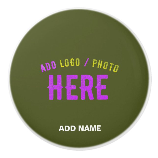 STYLISH MODERN CUSTOM ARMY GREEN VERIFIED BRANDED CERAMIC KNOB (Front)