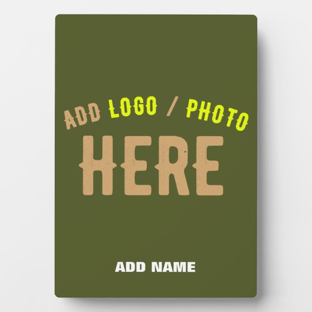 STYLISH MODERN CUSTOM ARMY GREEN VERIFIED BRANDED PLAQUE (Front)