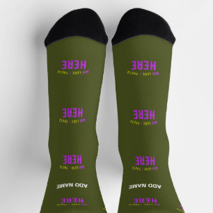 STYLISH MODERN CUSTOM ARMY GREEN VERIFIED BRANDED SOCKS