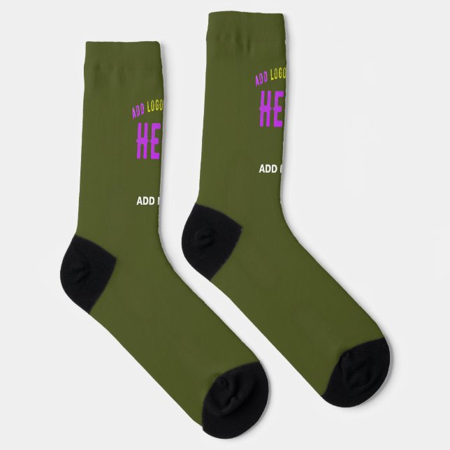STYLISH MODERN CUSTOM ARMY GREEN VERIFIED BRANDED SOCKS (Right)