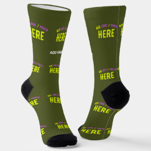 STYLISH MODERN CUSTOM ARMY GREEN VERIFIED BRANDED SOCKS