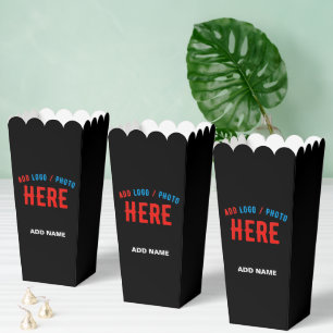 STYLISH MODERN CUSTOM BLACK VERIFIED BRAND POPCORN FAVOUR BOX