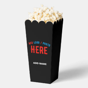 STYLISH MODERN CUSTOM BLACK VERIFIED BRAND POPCORN FAVOUR BOX