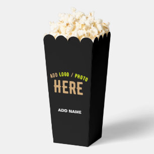STYLISH MODERN CUSTOM BLACK VERIFIED BRAND POPCORN FAVOUR BOX