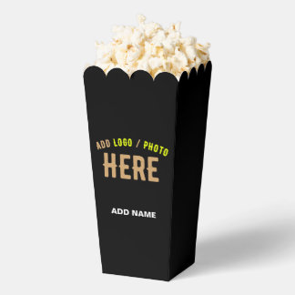 STYLISH MODERN CUSTOM BLACK VERIFIED BRAND POPCORN FAVOUR BOX