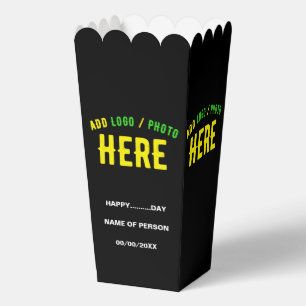 STYLISH MODERN CUSTOM BLACK VERIFIED BRAND POPCORN FAVOUR BOX