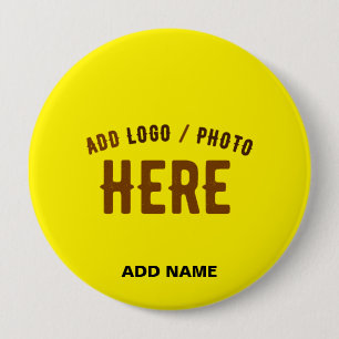 STYLISH MODERN CUSTOM BRIGHT YELLOW VERIFIED BRAND 10 CM ROUND BADGE