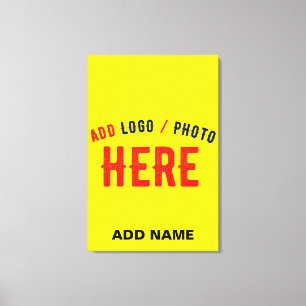 STYLISH MODERN CUSTOM BRIGHT YELLOW VERIFIED BRAND CANVAS PRINT