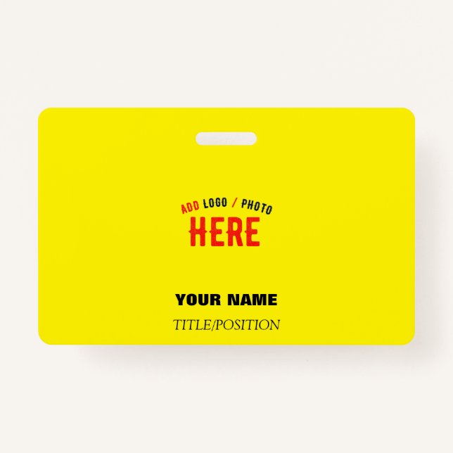 STYLISH MODERN CUSTOM BRIGHT YELLOW VERIFIED BRAND ID BADGE (Front)