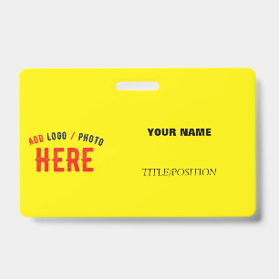 STYLISH MODERN CUSTOM BRIGHT YELLOW VERIFIED BRAND ID BADGE