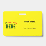 STYLISH MODERN CUSTOM BRIGHT YELLOW VERIFIED BRAND ID BADGE<br><div class="desc">THIS IS A DESIGN FITTING FOR EVERYONE.YOU CAN CHANGE, RESIZE OR ADD LOGO, PHOTO, TEXT AND COLOURS THE WAY YOU LIKE.THANK YOU.</div>